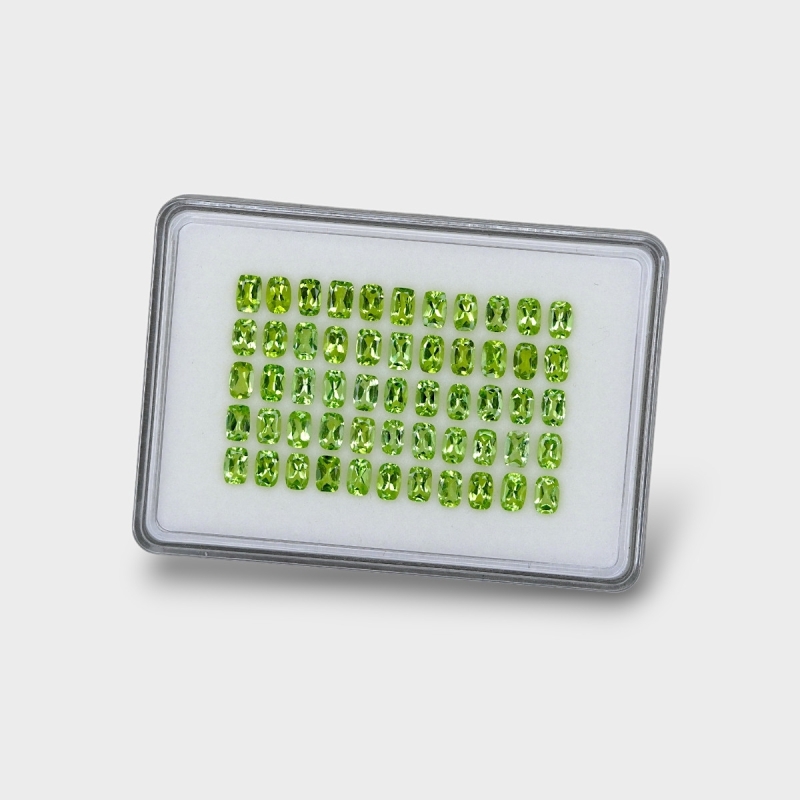 Peridot 6x4mm Faceted Cushion AA Gemstones Parcel - 180195