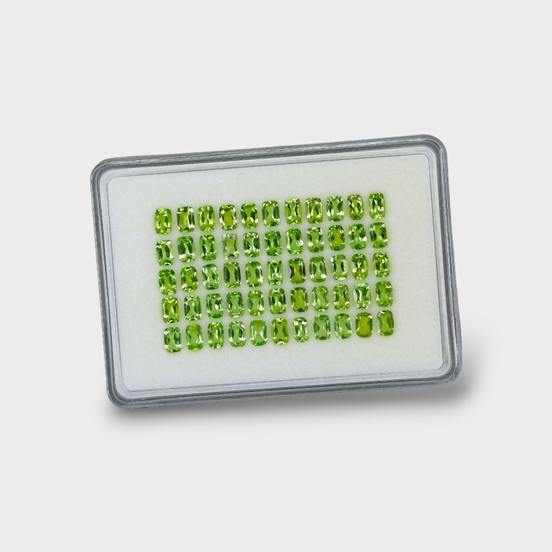 Peridot 6x4mm Faceted Cushion AA Gemstones Parcel - 180175