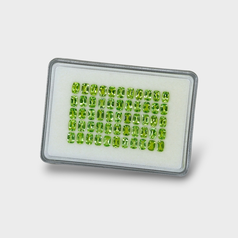 Peridot 6x4mm Faceted Cushion AA Gemstones Parcel - 180175