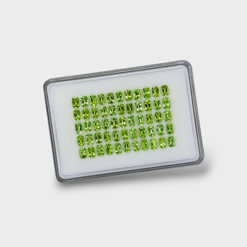 Peridot 6x4mm Faceted Cushion AA Gemstones Parcel - 170785
