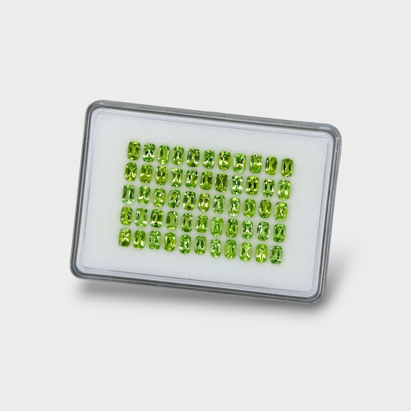 Peridot 6x4mm Faceted Cushion AA Gemstones Parcel - 170785