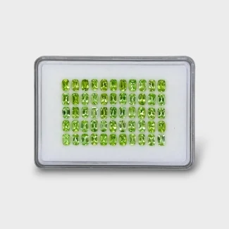 29.86 Cts. Peridot 6x4mm Faceted Cushion Shape AA Grade Gemstones Parcel - Total 55 Pc.