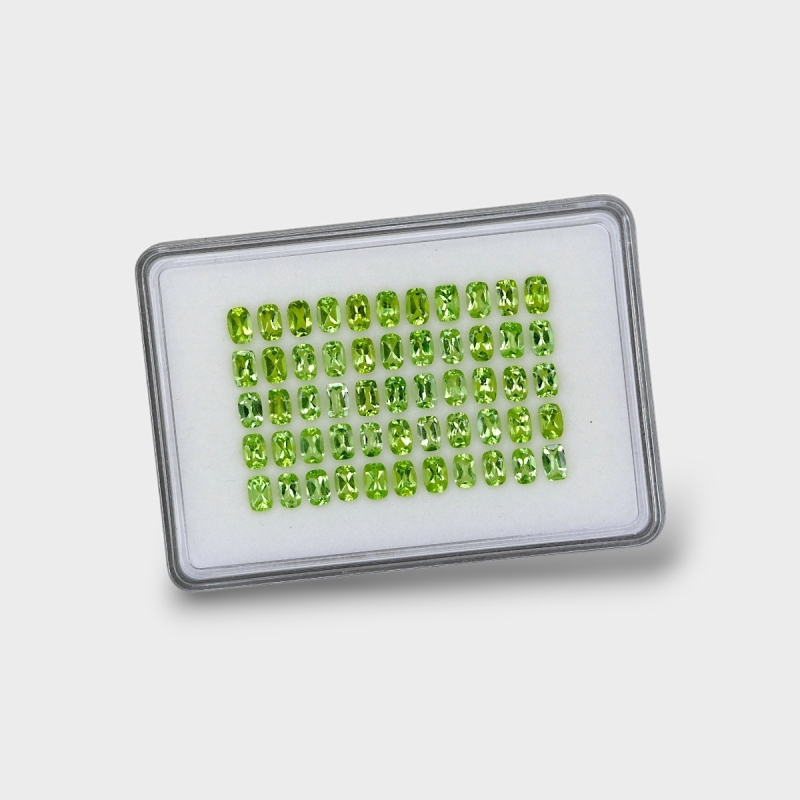 Peridot 6x4mm Faceted Cushion AA Gemstones Parcel - 180196