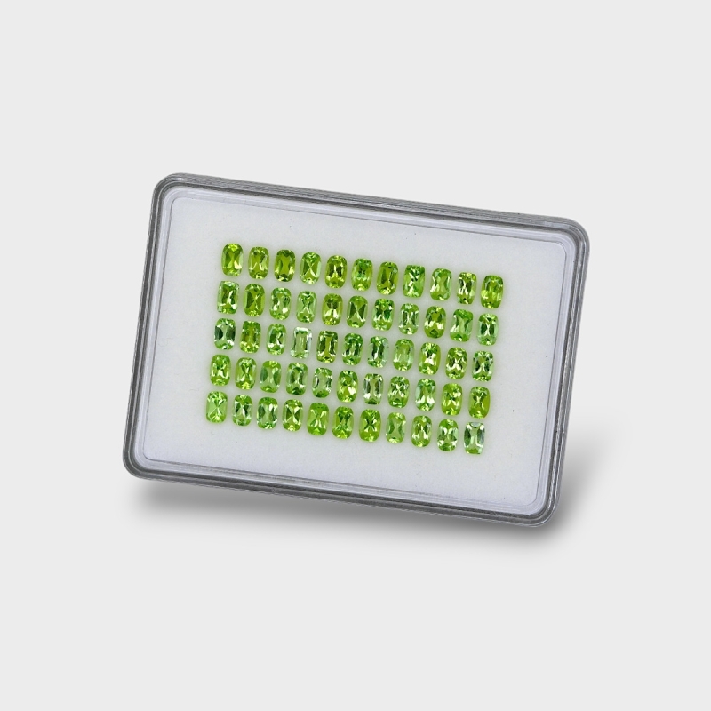 Peridot 6x4mm Faceted Cushion AA Gemstones Parcel - 180196