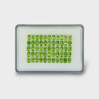 27.88 Cts. Peridot 6x4mm Faceted Cushion Shape AA+ Grade Gemstones Parcel - Total 55 Pc.