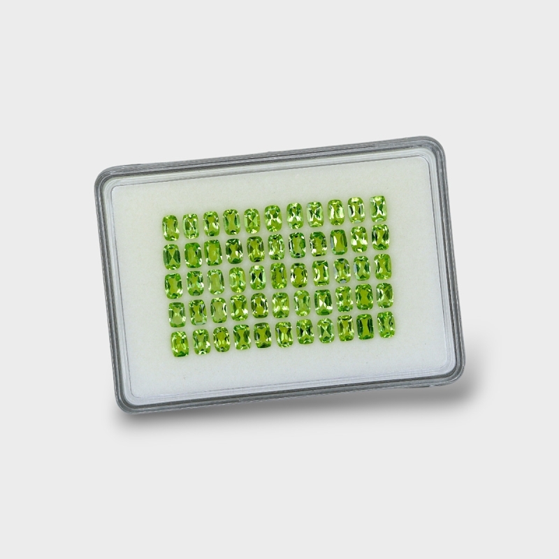Peridot 6x4mm Faceted Cushion AA+ Gemstones Parcel - 180154