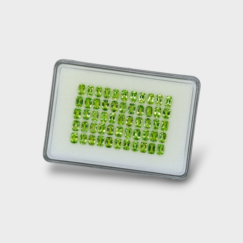 Peridot 6x4mm Faceted Cushion AA+ Gemstones Parcel - 180154