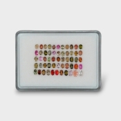 13.02 Cts. Multi Color Tourmaline 4x3-6x3mm Faceted Oval Shape AA Grade Gemstones Parcel - Total 55 Pc.