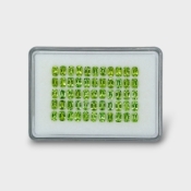 28.31 Cts. Peridot 6x4mm Faceted Cushion Shape AA+ Grade Gemstones Parcel - Total 55 Pc.