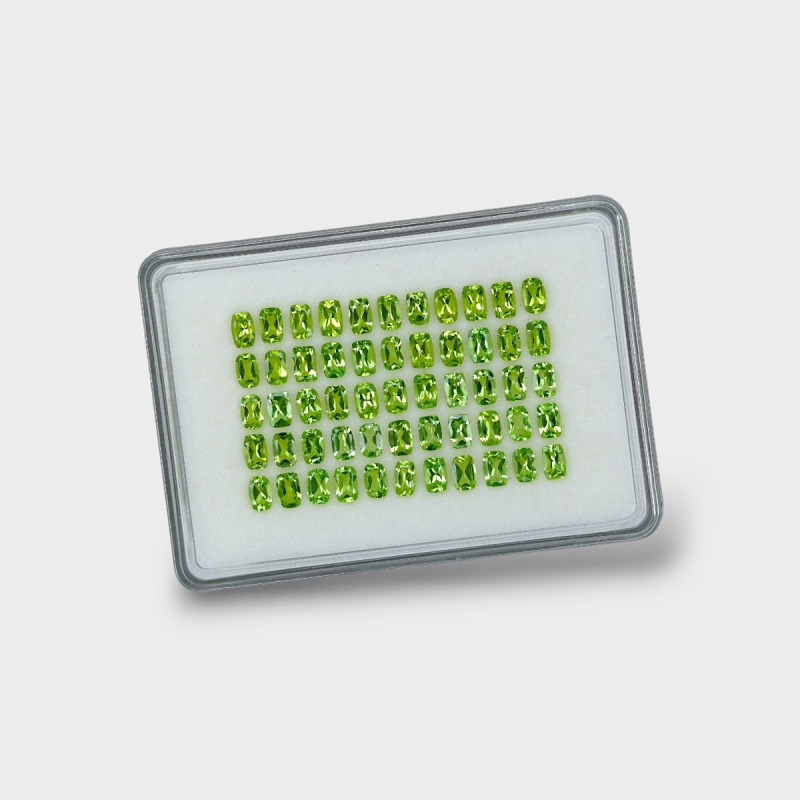 Peridot 6x4mm Faceted Cushion AA+ Gemstones Parcel - 180182