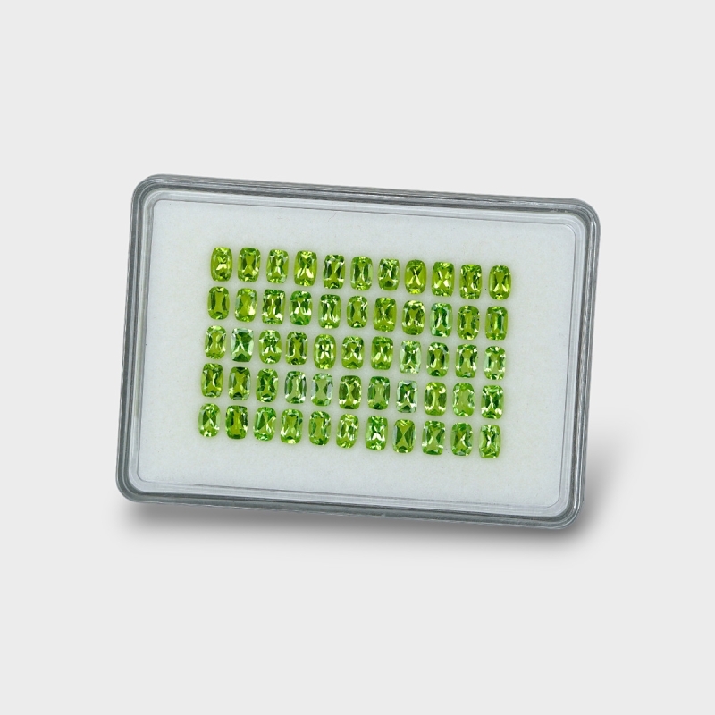 Peridot 6x4mm Faceted Cushion AA+ Gemstones Parcel - 180182