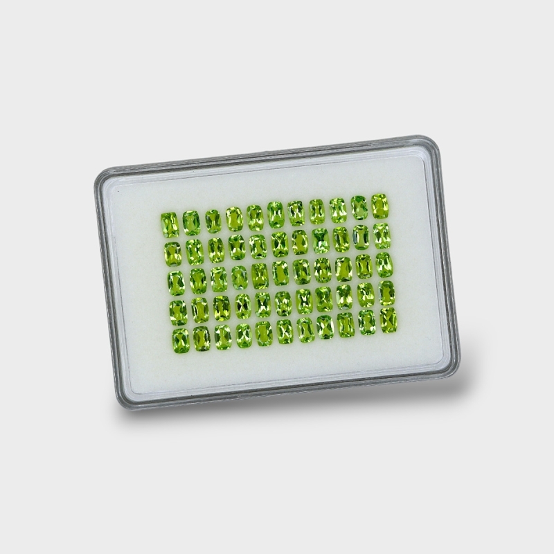 Peridot 6x4mm Faceted Cushion AA+ Gemstones Parcel - 180153