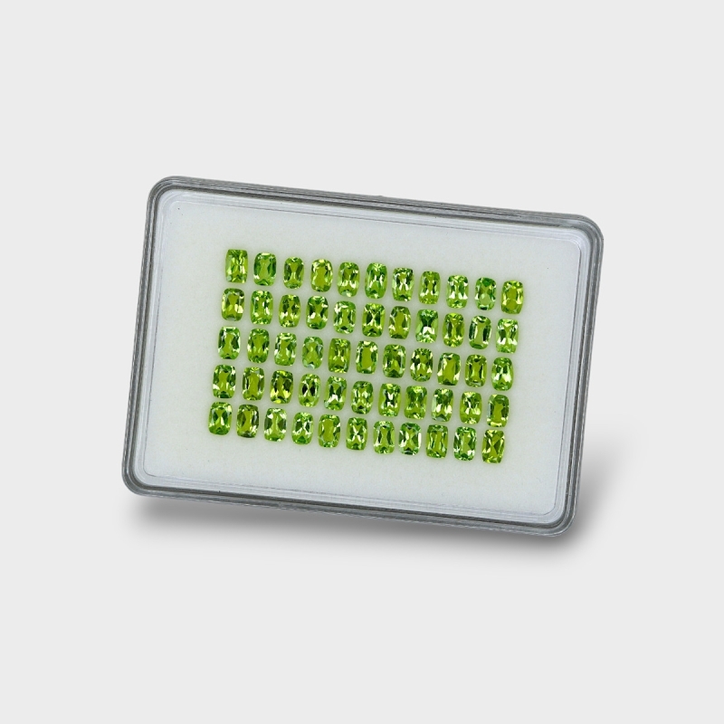 Peridot 6x4mm Faceted Cushion AA+ Gemstones Parcel - 180153