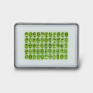 28.55 Cts. Peridot 6x4mm Faceted Cushion Shape AA+ Grade Gemstones Parcel - Total 55 Pc.