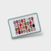 Multi Color Tourmaline 6x4mm Faceted Oval AA Gemstones Parcel - 180219