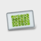 Peridot 5mm Checkerboard Square AA+ Gemstones Parcel - 170715