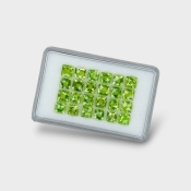 Peridot 5mm Checkerboard Square AA+ Gemstones Parcel - 170715