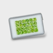 Peridot 5mm Checkerboard Square AA+ Gemstones Parcel - 170697