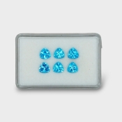 9.3 Cts. Swiss Blue Topaz 7mm Faceted Trillion Shape AAA Grade Gemstones Parcel - Total 6 Pc.