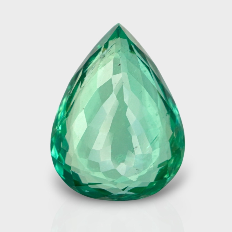 Green Kunzite 21x16mm Faceted Pear AA+ Loose Gemstone - 170981