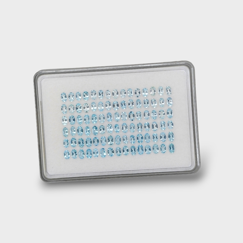 Aquamarine 5x3mm Faceted Oval AA Gemstones Parcel - 170949