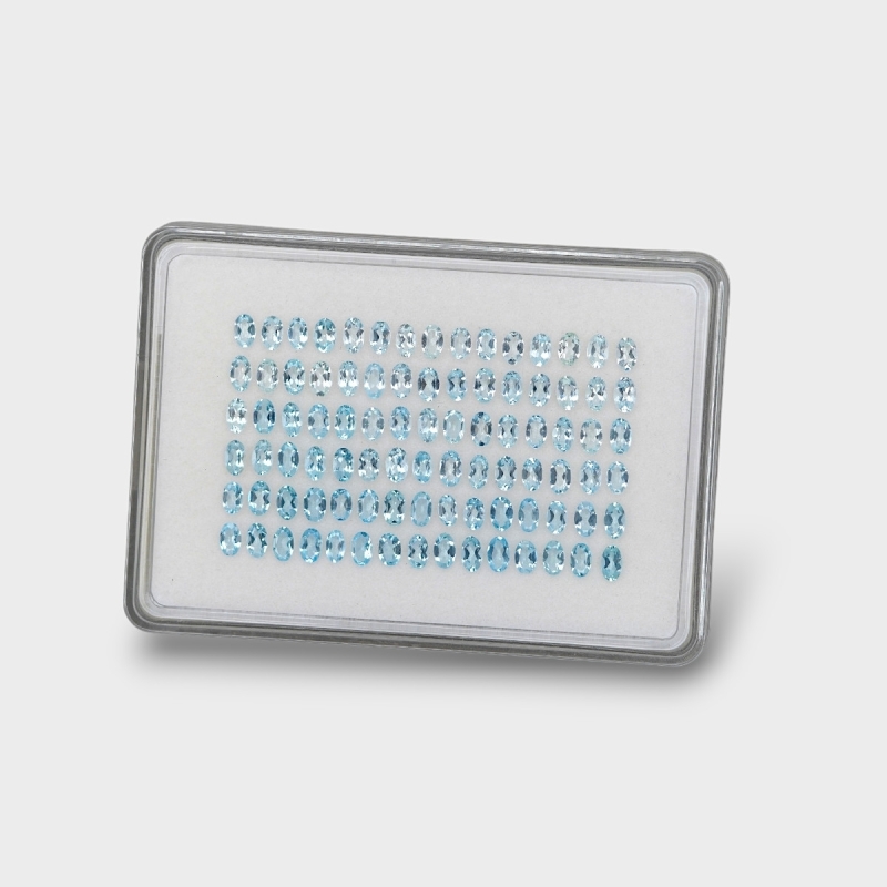 Aquamarine 5x3mm Faceted Oval AA Gemstones Parcel - 170949