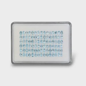 17 Cts. Aquamarine 5x3mm Faceted Oval Shape AA Grade Gemstones Parcel - Total 90 Pc.