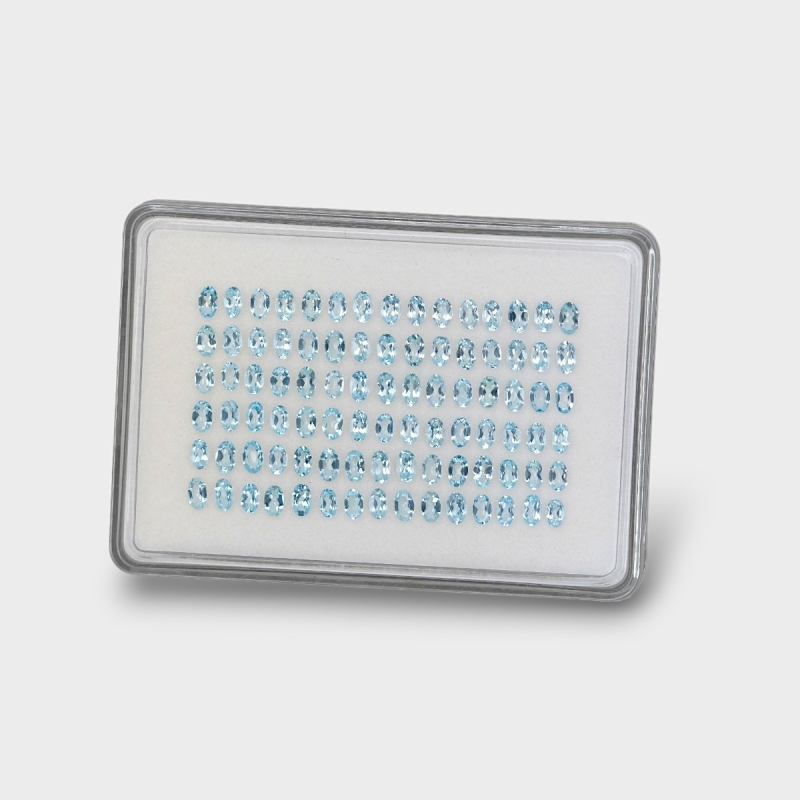 Aquamarine 5x3mm Faceted Oval AA Gemstones Parcel - 170950