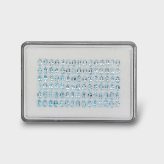 17.15 Cts. Aquamarine 5x3mm Faceted Oval Shape AA Grade Gemstones Parcel - Total 90 Pc.