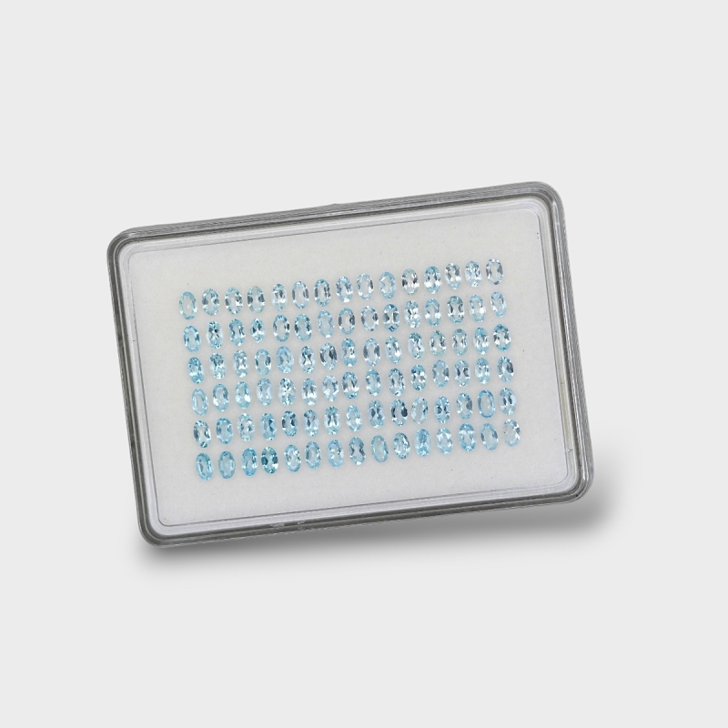 Aquamarine 5x3mm Faceted Oval AA Gemstones Parcel - 170956