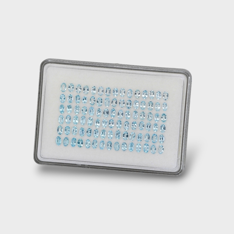 Aquamarine 5x3mm Faceted Oval AA Gemstones Parcel - 170956