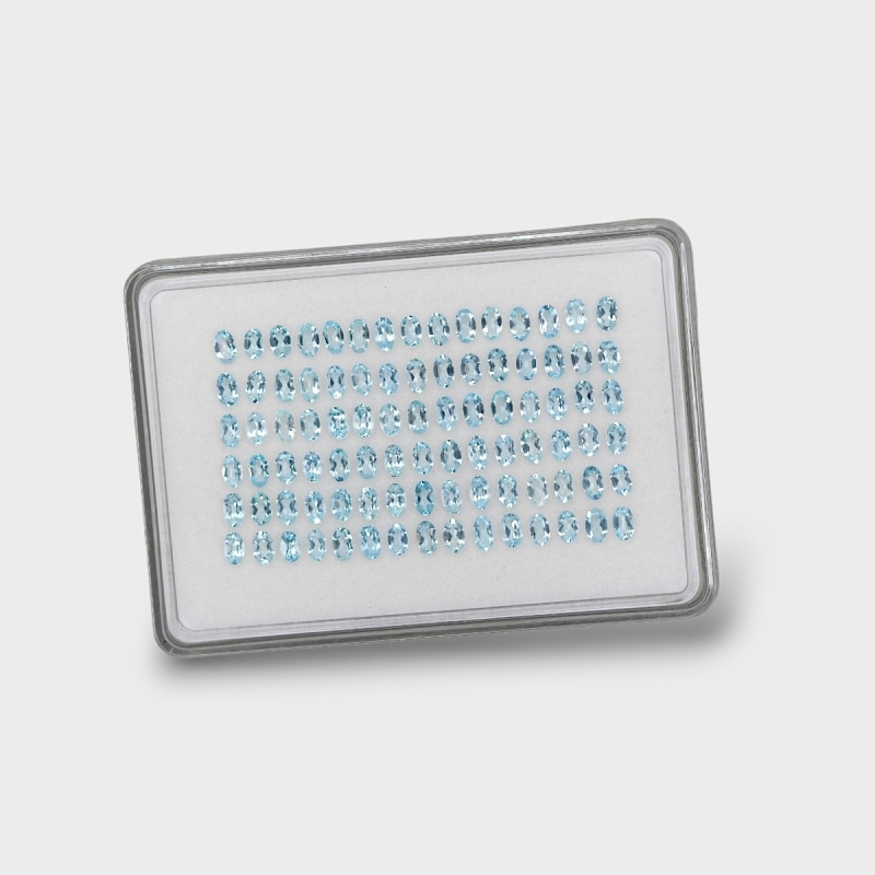 Aquamarine 5x3mm Faceted Oval AA Gemstones Parcel - 170948