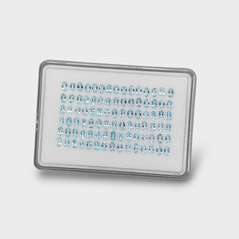 Aquamarine 5x3mm Faceted Oval AA Gemstones Parcel - 170948