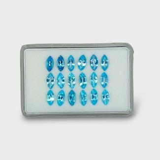 12.06 Cts. Swiss Blue Topaz 8x4mm Faceted Marquise Shape AAA Grade Gemstones Parcel - Total 18 Pc.