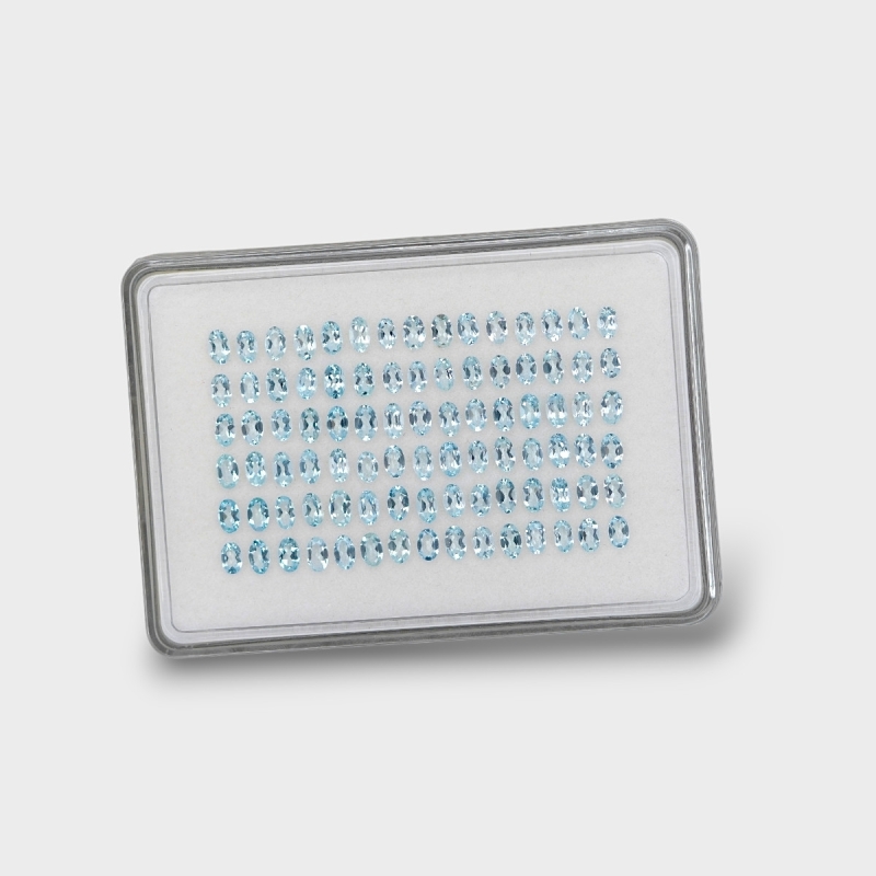 Aquamarine 5x3mm Faceted Oval AA Gemstones Parcel - 170947