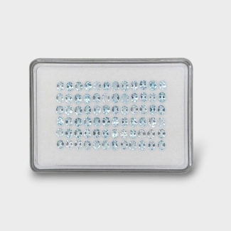 17.95 Cts. Aquamarine 5x4mm Faceted Oval Shape A+ Grade Gemstones Parcel - Total 72 Pc.