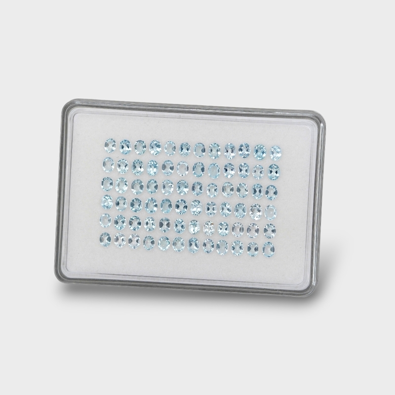 Aquamarine 5x4mm Faceted Oval A+ Gemstones Parcel - 170957