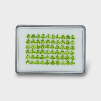 25.27 Cts. Peridot 5mm Faceted Trillion Shape AA+ Grade Gemstones Parcel - Total 60 Pc.