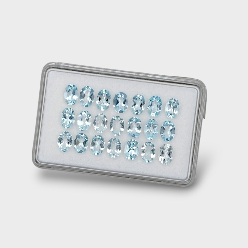 Aquamarine 7x5mm Faceted Oval AA Gemstones Parcel - 170940