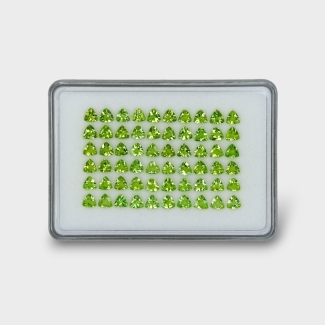 25.64 Cts. Peridot 5mm Faceted Trillion Shape AA+ Grade Gemstones Parcel - Total 60 Pc.