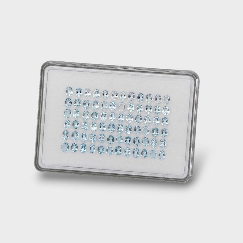 Aquamarine 5x4mm Faceted Oval A+ Gemstones Parcel - 170958