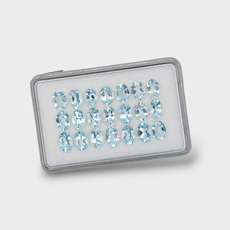 Aquamarine 7x5mm Faceted Oval AA Gemstones Parcel - 170941