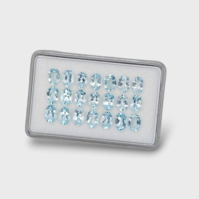 Aquamarine 7x5mm Faceted Oval AA Gemstones Parcel - 170941