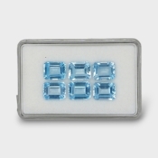 25.55 Cts. Sky Blue Topaz 10x8mm Step Cut Octagon Shape AAA Grade Gemstones Parcel - Total 6 Pc.