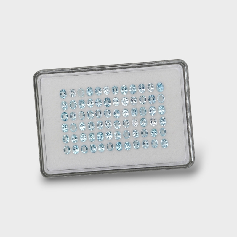 Aquamarine 5x4mm Faceted Oval A+ Gemstones Parcel - 170963