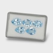 Sky Blue Topaz 14x10mm Faceted Pear AAA Gemstones Parcel - 180201