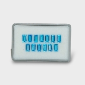 11.35 Cts. Swiss Blue Topaz 7x4mm Step Cut Baguette Shape AAA Grade Gemstones Parcel - Total 13 Pc.