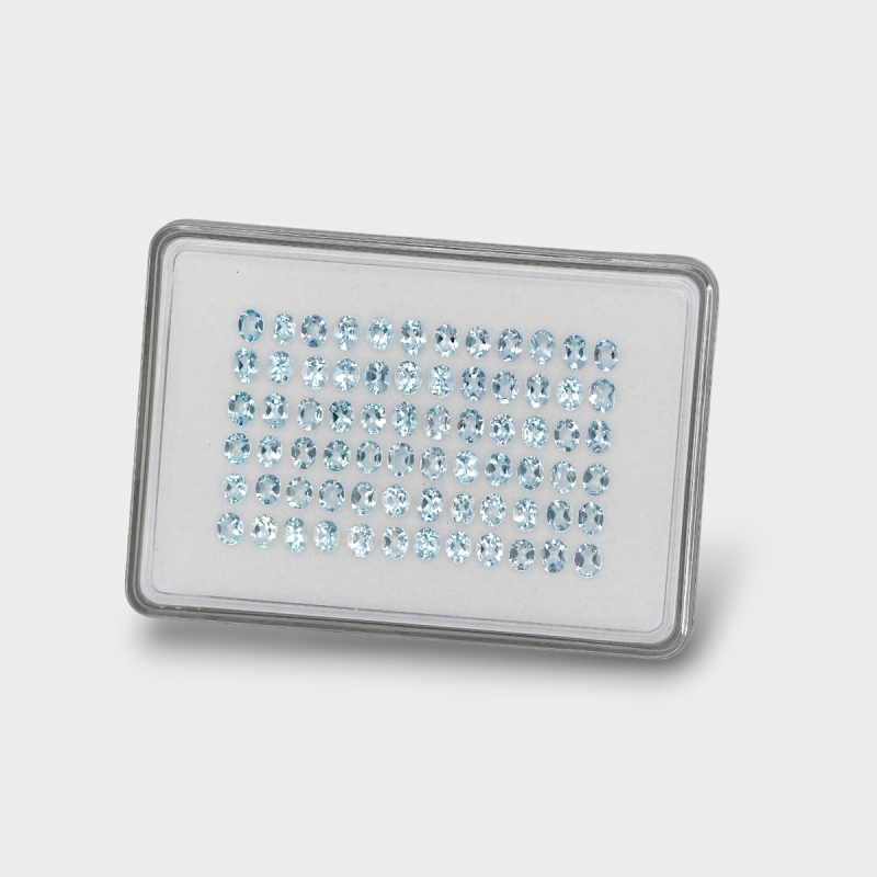 Aquamarine 5x4mm Faceted Oval A+ Gemstones Parcel - 170961