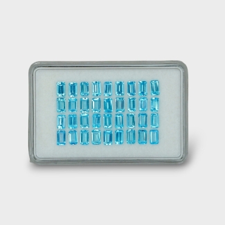 12.2 Cts. Swiss Blue Topaz 5x3mm Step Cut Octagon Shape AAA Grade Gemstones Parcel - Total 36 Pc.