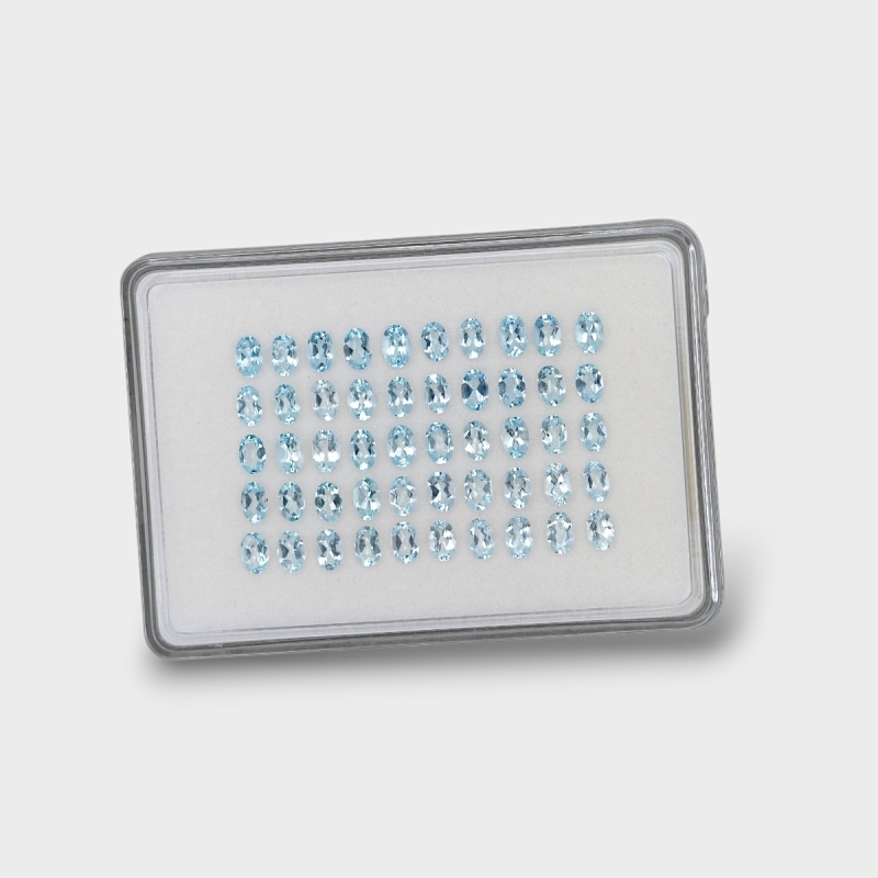 Aquamarine 6x4mm Faceted Oval AA Gemstones Parcel - 170965